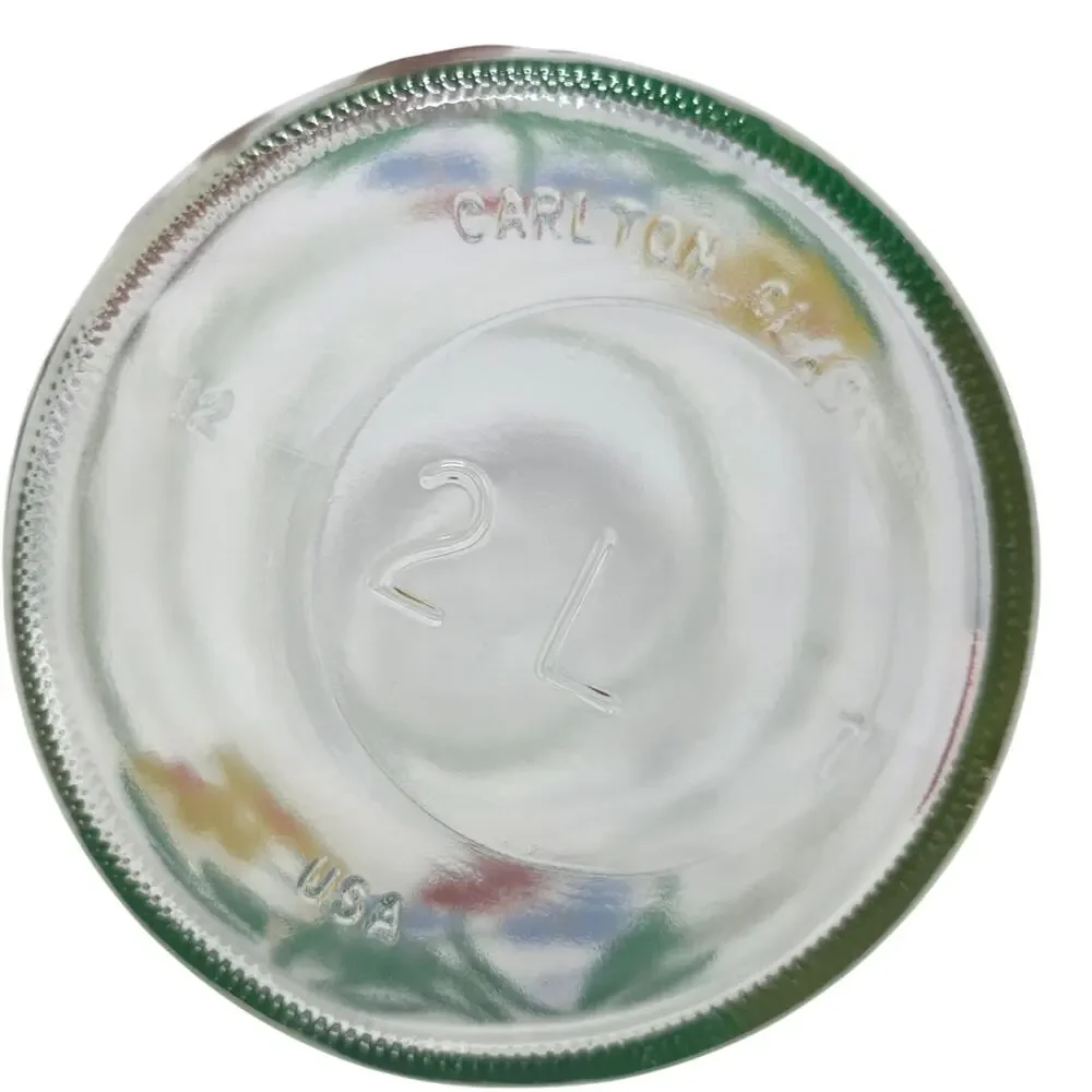 Vintage Carlton Glass Floral Canister Set 3 Red Lid Kitchen Storage Jars 80s